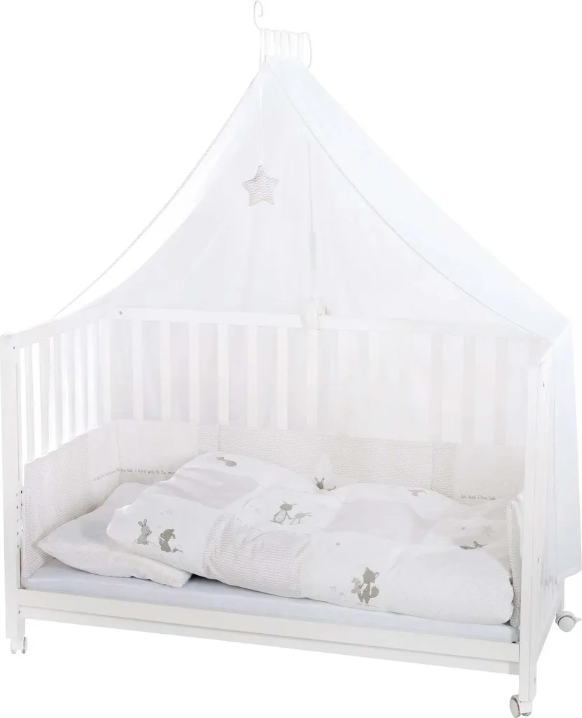 Roba Roombed 'Fox & Bunny' Babybett 60x120 Cm, Beistellbett Zum Elternbett Mit Kompletter Ausstattung 5 Roba Roombed 'Fox & Bunny' Babybett 60x120 Cm, Beistellbett Zum Elternbett Mit Kompletter Ausstattung – Bild 5
