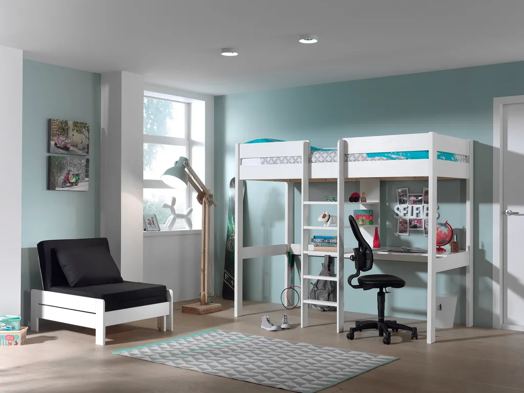 Vipack Hochbett Pino Mit Schreibplatte Und Sesselbett - Kiefer Massiv Weiß Lackiert, Maße: 208 Cm X 175 Cm X 206 Cm; PIOLZB14 14 Vipack Hochbett Pino Mit Schreibplatte Und Sesselbett - Kiefer Massiv Weiß Lackiert, Maße: 208 Cm X 175 Cm X 206 Cm; PIOLZB14 – Bild 14