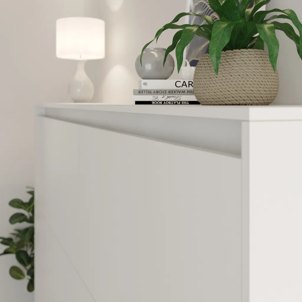 Schrankbett 140x200 Cm Horizontal Weiß Mit GASDRUCKFEDERN Platzsparendes Wandklappbett 4 Schrankbett 140x200 Cm Horizontal Weiß Mit GASDRUCKFEDERN Platzsparendes Wandklappbett – Bild 4