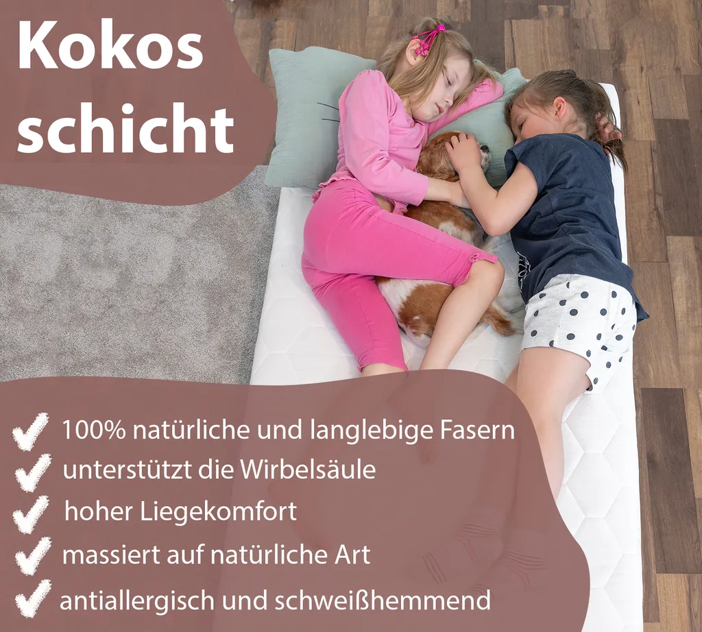 Alcube® Kindermatratze 80 X 160 X 10 Cm ECO Aus Kokos Und Kaltschaum / Gemütliche Matratze Für Kinderbett Kaltschaum Matratze 80x160 I Körpergewicht Bis 60 Kg I Jugendmatratze Kaltschaummatratze 160x80 Cm 3 Alcube® Kindermatratze 80 X 160 X 10 Cm ECO Aus Kokos Und Kaltschaum / Gemütliche Matratze Für Kinderbett Kaltschaum Matratze 80x160 I Körpergewicht Bis 60 Kg I Jugendmatratze Kaltschaummatratze 160x80 Cm – Bild 3