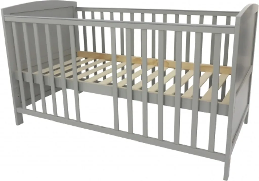 Puckdaddy Babybett Mika 140x70cm Grau Höhenverstellbar Mit Herausnehmbaren Sproßen 2 Puckdaddy Babybett Mika 140x70cm Grau Höhenverstellbar Mit Herausnehmbaren Sproßen – Bild 2