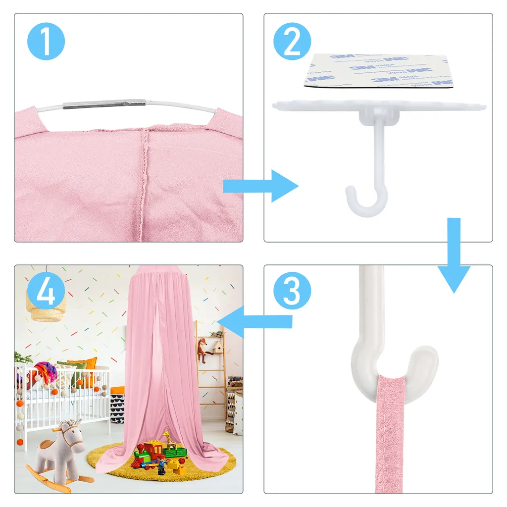 EINFEBEN Chiffon Baldachin Betthimmel Babybett, Rosa Maedchen Babys Kinder Haengende Moskitonetz Insektennetz, Fuer Kinderzimmer Schlafzimmer Spielzimmer Dekoration Spielzelte Lesen Zeit Saumlaenge 270cm 3 EINFEBEN Chiffon Baldachin Betthimmel Babybett, Rosa Maedchen Babys Kinder Haengende Moskitonetz Insektennetz, Fuer Kinderzimmer Schlafzimmer Spielzimmer Dekoration Spielzelte Lesen Zeit Saumlaenge 270cm – Bild 3