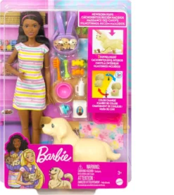 Barbie Puppe (brünett) Mit Hund & Welpen, Set Inkl. Zubehör -Babyfreude Deutschland Verkaufs-Shop d23acd8218d39609fed160a3ca64840c