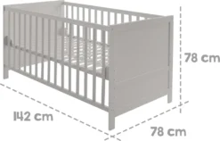 Roba Kombi-Kinderbett 'Sternenzauber Grau', 70 X 140 Cm, Taupe, 3-fach Verstellbar, Schlupfsprossen Umbaubar Zum Juniorbett -Babyfreude Deutschland Verkaufs-Shop d23cdc4f712e6ff5da6d96ea45433bdd