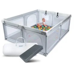 Sternfeld Laufstall Baby - Sicheres Laufgitter Baby Mit Weicher Spielmatte [150x180 Cm] - - Gut