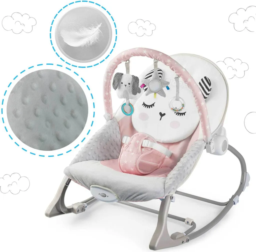 Babyschaukel Schaukelwippe Sway Babywippe Wippe Mit Vibration Ricokids - Rosa 7 Babyschaukel Schaukelwippe Sway Babywippe Wippe Mit Vibration Ricokids - Rosa – Bild 7