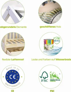 NALA BIS2 Holzbett Kinderbett Hausbett 90x200 Weiß 100% Kieferholz Ohne Schutzgitter 2 Lattenroste Kiefer Schubkasten Mit Schlaffunktion -Babyfreude Deutschland Verkaufs-Shop da7723faf167cdc3a7135c8f6187fdbd