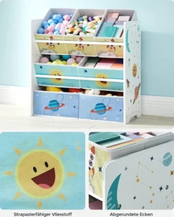 SONGMICS Kinderzimmer-Regal, Kinderregal ,Spielzeugregal Mit 7 Aufbewahrungsboxen Aus Vliesstoff, Bücherregal Kinder, Kinder-Regal Für Spielzeug, Spielzeug-Organizer, 29,5 X 62,5 X 60 Cm, Weiß GKR034W01 -Babyfreude Deutschland Verkaufs-Shop db266175b635013b6478a1aee2b91d96