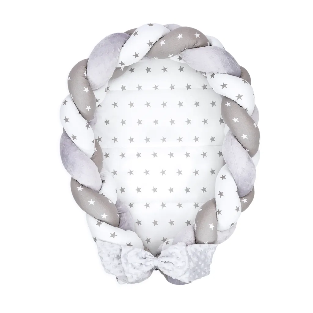 Babynest Neugeborene Nestchen Baby – Velvet Kuschelnest Mit Zopf Kissen Zerlegbares Set Zweiseitig Babynestchen Babybett 75X45, Sterne 2 Babynest Neugeborene Nestchen Baby – Velvet Kuschelnest Mit Zopf Kissen Zerlegbares Set Zweiseitig Babynestchen Babybett 75X45, Sterne – Bild 2