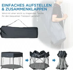 HOMCOM Baby Laufgitter 6 Eckig Zusammenklappbarer Laufstall Absperrgitter Krabbelgitter Reisebett Spielgitter Aktivitätszentrum Für Kinder Schutzgitter Mit Tragetasche Dunkelgrau 134 X 134 X 83 Cm 13 HOMCOM Baby Laufgitter 6 Eckig Zusammenklappbarer Laufstall Absperrgitter Krabbelgitter Reisebett Spielgitter Aktivitätszentrum Für Kinder Schutzgitter Mit Tragetasche Dunkelgrau 134 X 134 X 83 Cm -Babyfreude Deutschland Verkaufs-Shop dbc0ed42a065c913ba2a5725ae1a683e