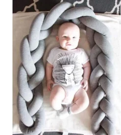 Bettschlange Baby Geflochten Bettumrandung Bettrolle Für Babybett Nestchen Schlange Nestchenschlange Grau Zopf Mit Drei Strängen (Grau, 100 * 13 * 7 Cm) -Babyfreude Deutschland Verkaufs-Shop dc2cad06ceab19c8fd8481de4bba8adc