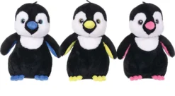 Paws Plüsch Pinguin 27 Cm Supersüß Mit Glitzeraugen Sortiert- Gelbe Oder Blau Oder Pink- Schnabel Kuscheltier Plüschtier -1 Stück