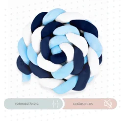 Kissen Deko Kuschelkissen Kinder 300 Cm - Dekokissen Kinderzimmer Kinderkissen Flauschig Zierkissen Geflochten Dunkelblau-weiß-blau -Babyfreude Deutschland Verkaufs-Shop dec269041f1c6e098d29053dd1cc6699