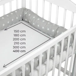 Bettschlange 300 Cm Nestchenschlange Für Baby Bettrolle 3m Bettumrandung Babybettschlange Grau Mit Weißen Sternen -Babyfreude Deutschland Verkaufs-Shop df868829967717254332366b4418ae2c