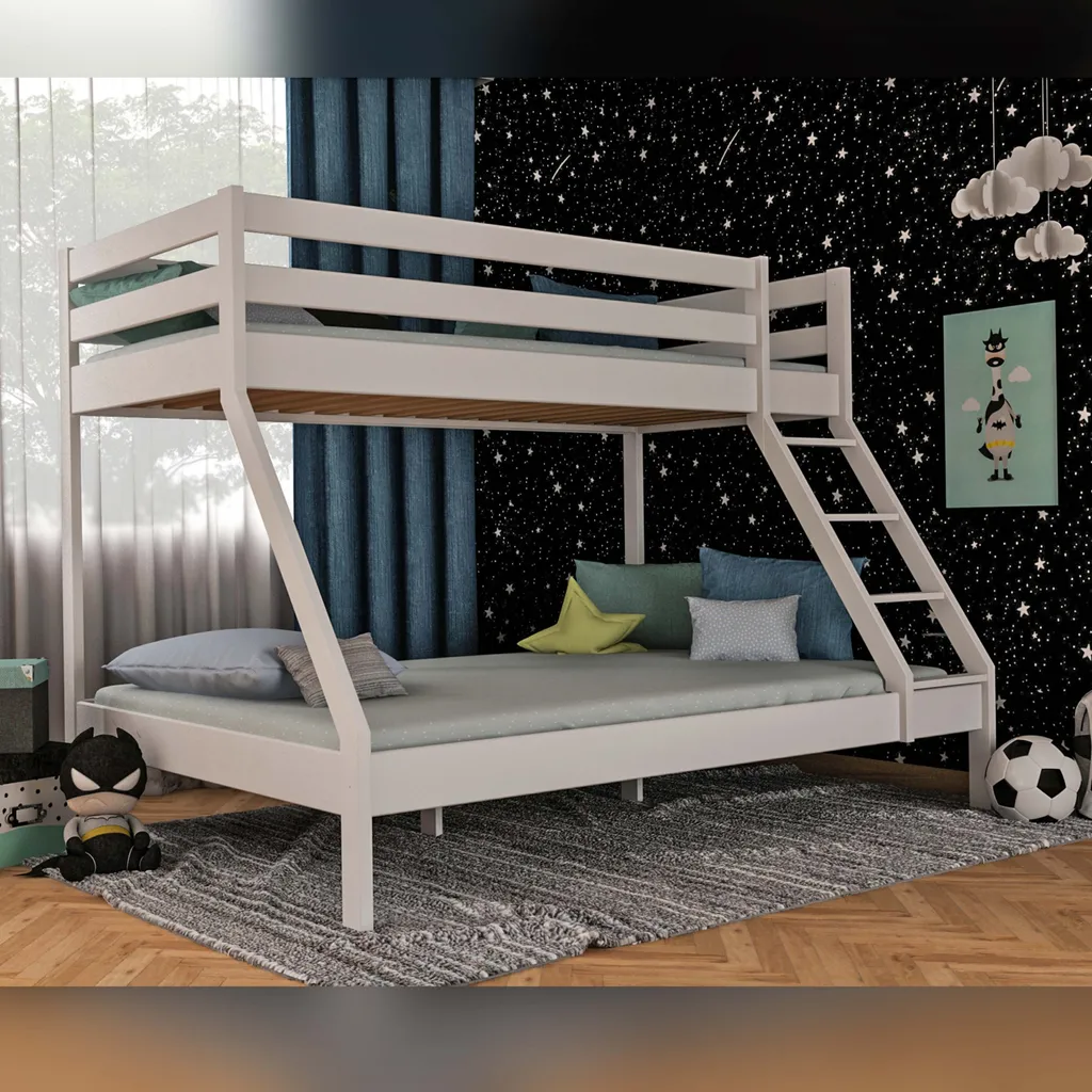 Bubema Maxi Kinder Etagenbett / Hochbett, Buche Massiv, Natur Oder Weiß Lackiert : Weiß Lackiert 1 Bubema Maxi Kinder Etagenbett / Hochbett, Buche Massiv, Natur Oder Weiß Lackiert : Weiß Lackiert