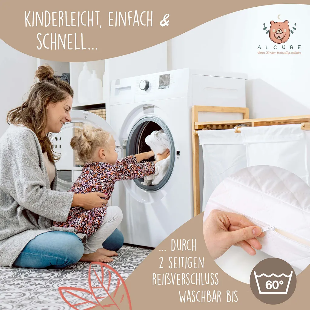 Alcube® Kindermatratze 80 X 160 Cm Für Kinderbett Hausbett Kaltschaummatratze 160x80 Weiß - Mit Spannbettlaken 6 Alcube® Kindermatratze 80 X 160 Cm Für Kinderbett Hausbett Kaltschaummatratze 160x80 Weiß - Mit Spannbettlaken – Bild 6