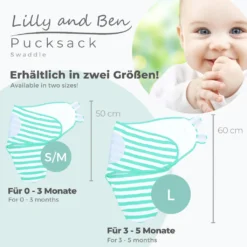 Lilly And Ben® Pucksack | S/M: 0-3 MONATE | Weitere Größen Verfügbar| 2er Set | Baumwoll-Puckdecke I Baby Mühelos Pucken | Atmungsaktives Pucktuch Mit Weichen & Verstellbaren Klettverschlüssen | Türkis Blau Für Jungen -Babyfreude Deutschland Verkaufs-Shop e764176943938e153cfabcee0aef47b2