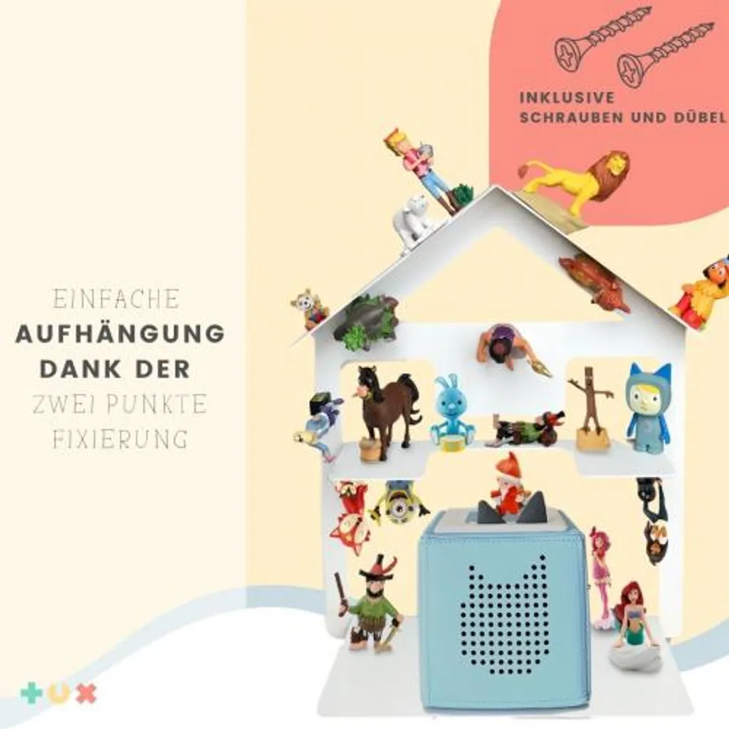 TUX Regal Haus Für 42 Tonies Und Toniebox - Magnetisches Wandregal Für Toniefiguren 1 TUX Regal Haus Für 42 Tonies Und Toniebox - Magnetisches Wandregal Für Toniefiguren