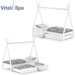 VitaliSpa Kinderbett + Bettschublade Tipi Weiß 208 X 183,5 X 96 Cm Massivholz -Babyfreude Deutschland Verkaufs-Shop e957f614bd9a8e043fb13d05ae318987