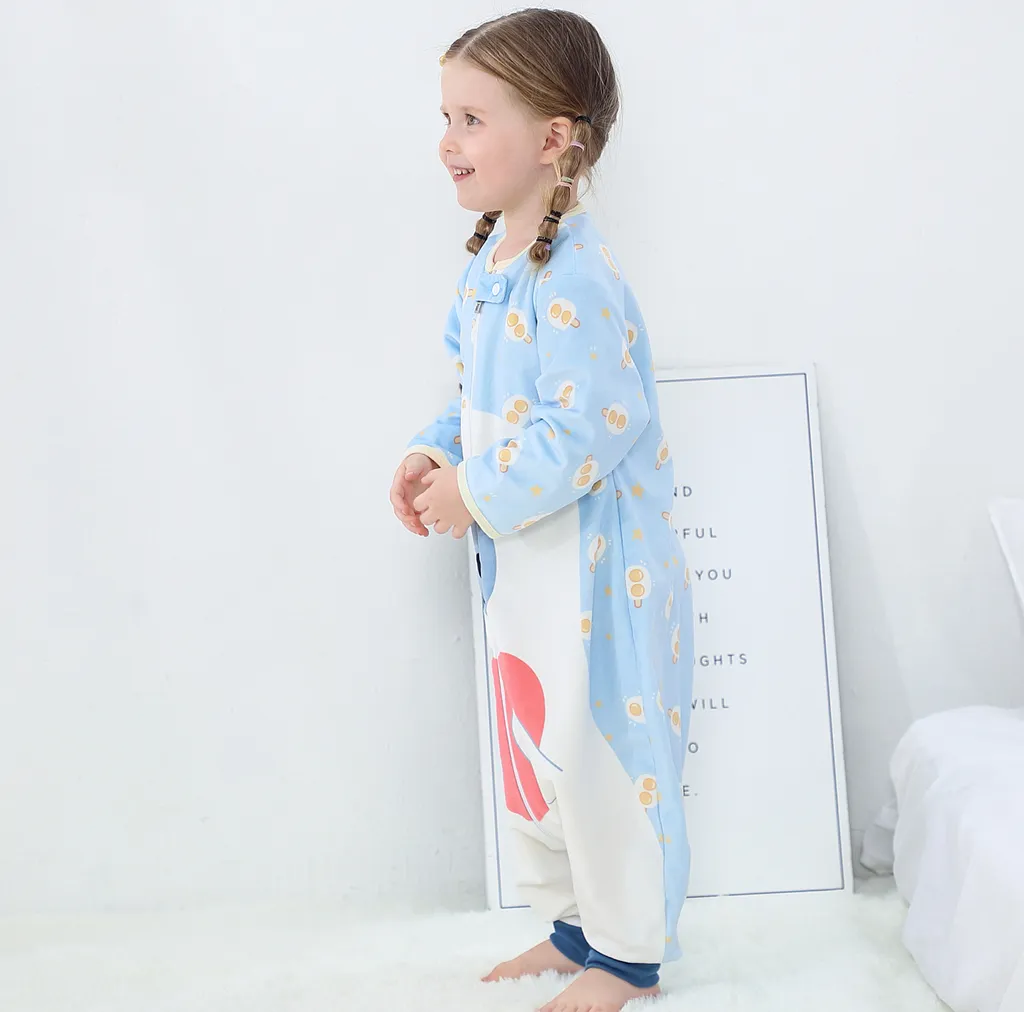 Topchances Baby Schlafsack Neugeboren Winter Leichter Langarm Kinderschlafsack Flanell Cartoon Schlafsack Mit Beinen Outdoor Camping Jungen Mädchen 1-7 Jahre Alt,Hellblau,L 3 Topchances Baby Schlafsack Neugeboren Winter Leichter Langarm Kinderschlafsack Flanell Cartoon Schlafsack Mit Beinen Outdoor Camping Jungen Mädchen 1-7 Jahre Alt,Hellblau,L – Bild 3