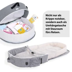 JOYCUTE - 2 In 1 Babynest, Reisebett Bzw. Reisetasche, Faltbare Krippe, Nestchen, Grau -Babyfreude Deutschland Verkaufs-Shop eab75e506151a51c363be9b59151e896