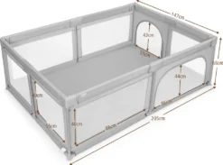 COSTWAY Baby Laufstall Mit 50 Bällen & 2 Türen, Laufgitter Mit Atmungsaktivem Netz Und Reißverschluss, Krabbelgitter, Laufgitterzelt Für Säuglinge Und Kleinkinder (Grau) -Babyfreude Deutschland Verkaufs-Shop ebaf9cde42cab6f2c3ddaf666a9e5c21