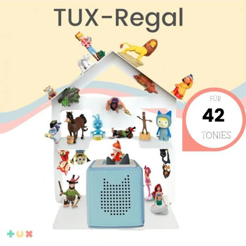 TUX Regal Haus Für 42 Tonies Und Toniebox - Magnetisches Wandregal Für Toniefiguren 2 TUX Regal Haus Für 42 Tonies Und Toniebox - Magnetisches Wandregal Für Toniefiguren – Bild 2