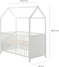 Roba Hausbett 70 X 140 Cm, Kombi-Kinderbett In Hausoptik, Weiß, 3-fach Verstellbar, Schlupfstäbe, Umbaubar Zum Juniorbett -Babyfreude Deutschland Verkaufs-Shop ee310b16229086fa6ade03c0bc4e0ce5