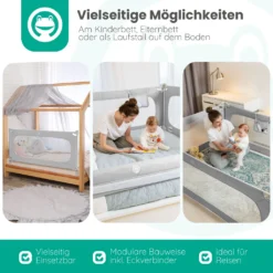 FROGGY Bettgitter 200cm Höhenverstellbar 73-105cm Baby Bettschutzgitter Für Kinder- & Elternbetten Geeignet 14 FROGGY Bettgitter 200cm Höhenverstellbar 73-105cm Baby Bettschutzgitter Für Kinder- & Elternbetten Geeignet -Babyfreude Deutschland Verkaufs-Shop efcc1207498fd56125e3705d660ece32