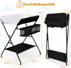 COSTWAY Wickeltisch Klappbar Wickelkombination Mit Aufbewahrungskorb & Zubehör Zum Wickeln & Kleidungwechseln Wickelkombi Rückenschonend Schwarz 11 COSTWAY Wickeltisch Klappbar Wickelkombination Mit Aufbewahrungskorb & Zubehör Zum Wickeln & Kleidungwechseln Wickelkombi Rückenschonend Schwarz -Babyfreude Deutschland Verkaufs-Shop f0a6d2830df3c0e374e214314bb2f988