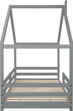 Merax Kinderbett 90 X 200 Cm Hausbett Mit Rausfallschutz Und Schornstein, Robuste Lattenroste, Kinderbetten Aus Kiefernholz, Grau 19 Merax Kinderbett 90 X 200 Cm Hausbett Mit Rausfallschutz Und Schornstein, Robuste Lattenroste, Kinderbetten Aus Kiefernholz, Grau -Babyfreude Deutschland Verkaufs-Shop f0c914bb06fe901642021aacb972cb49