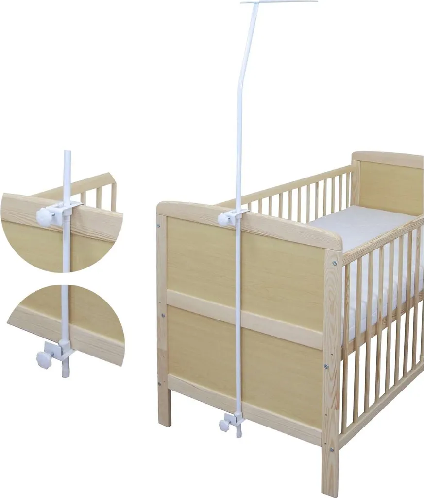 Himmelstange Himmelhalter Weiß Aus Metall Universal Für Babybett Kinderbett Gitterbett Wiege Beistellbett 2 Himmelstange Himmelhalter Weiß Aus Metall Universal Für Babybett Kinderbett Gitterbett Wiege Beistellbett – Bild 2