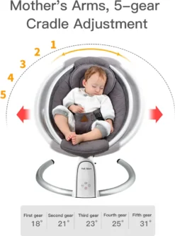 Hot Mom Babywippe Elektrische Babyschaukel Mit 5 Stufen Schaukelfunktion, Baumwolle Babywiege Mit Musik Durch Bluetooth, 2022 Style (Beige) -Babyfreude Deutschland Verkaufs-Shop f0fe6769030798efee1fcb03e9441c8f