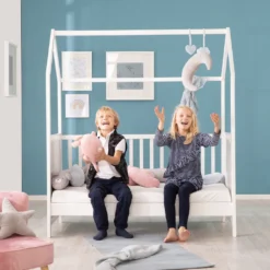 Roba Hausbett 70 X 140 Cm, Kombi-Kinderbett In Hausoptik, Weiß, 3-fach Verstellbar, Schlupfstäbe, Umbaubar Zum Juniorbett -Babyfreude Deutschland Verkaufs-Shop f4742afab8831db69b915a4d128af4e1