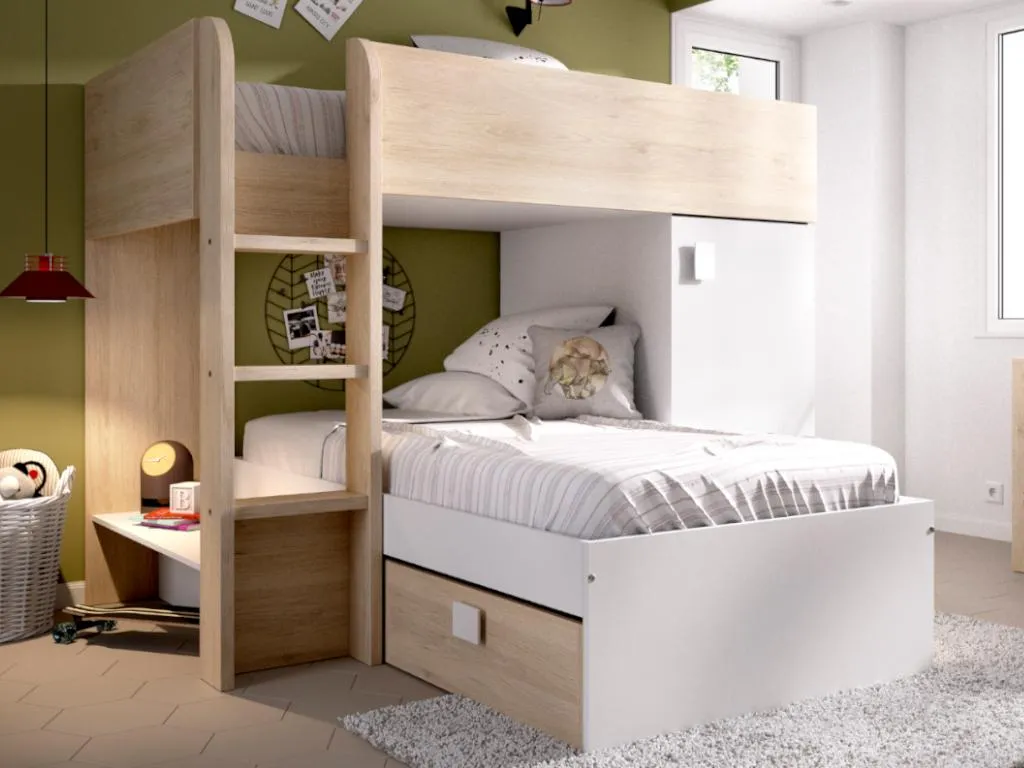 Etagenbett Mit Stauraum Modulierbar - 2 X 90 X 190 Cm - Eichefarben & Weiß - RICARDO 3 Etagenbett Mit Stauraum Modulierbar - 2 X 90 X 190 Cm - Eichefarben & Weiß - RICARDO – Bild 3