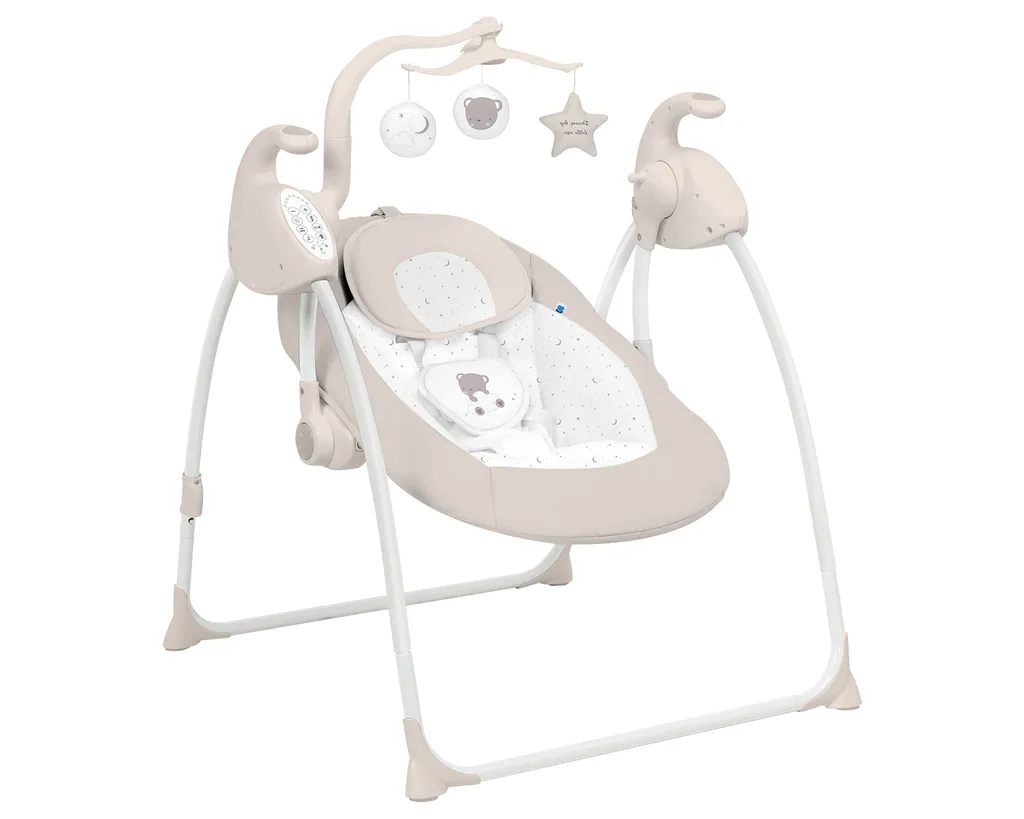 Kikkaboo Babywippe Alanni Elektrisch, Schwingfunktion, Spielbogen, Musikpanel Beige 2 Kikkaboo Babywippe Alanni Elektrisch, Schwingfunktion, Spielbogen, Musikpanel Beige – Bild 2