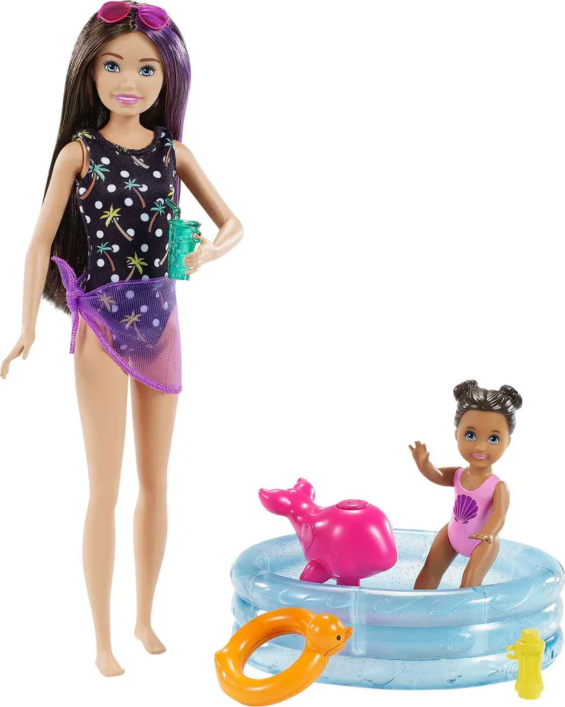 Barbie Skipper Babysitter Puppe, Spielset Mit Baby-Puppe Und Pool 1 Barbie Skipper Babysitter Puppe, Spielset Mit Baby-Puppe Und Pool