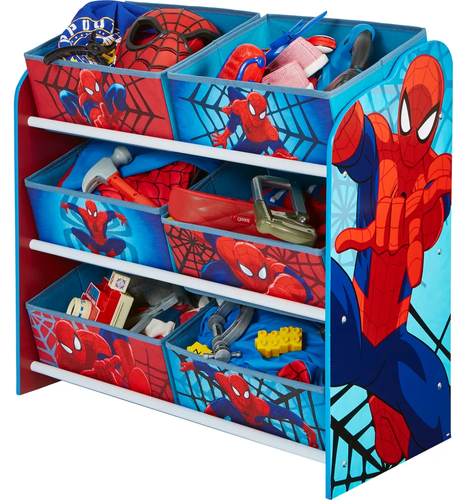 Worlds Appart Spider-Man - Regal Zur Spielzeugaufbewahrung Mit Sechs Kisten Für Kinder, 471SDR 2 Worlds Appart Spider-Man - Regal Zur Spielzeugaufbewahrung Mit Sechs Kisten Für Kinder, 471SDR – Bild 2