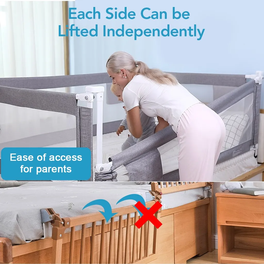 Zehnhase Bettgitter Länge 200 Cm 1 Seite Bettschutzgitter Kinderbettgitter Babybettgitter, Absturzsicherung Für Kinder, Baby, Grau 9 Zehnhase Bettgitter Länge 200 Cm 1 Seite Bettschutzgitter Kinderbettgitter Babybettgitter, Absturzsicherung Für Kinder, Baby, Grau – Bild 9