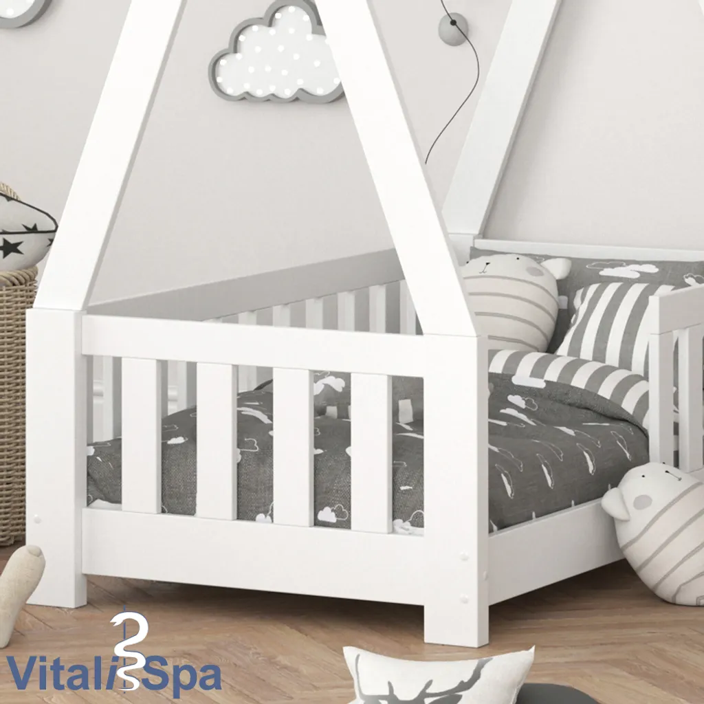 VitaliSpa Kinderbett Tipi Weiß 148 X 166 X 76 Cm Massivholz 5 VitaliSpa Kinderbett Tipi Weiß 148 X 166 X 76 Cm Massivholz – Bild 5