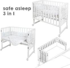 Roba Safe Asleep® Stubenbett 3 In 1 ""Sternenzauber"", Beistellbett Weiß, Babybett & Bank, Mit Zubehör -Babyfreude Deutschland Verkaufs-Shop fbdc9db98cdf108b10c20fa6a7badda2