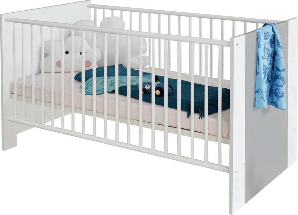 Trendteam Babyzimmer 4-teilige Kombination Pia Weiß Melamin/Lichtgrau Melamin 11 Trendteam Babyzimmer 4-teilige Kombination Pia Weiß Melamin/Lichtgrau Melamin – Bild 11