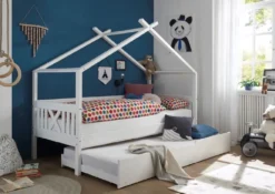 Juletta Hausbett Kinderbett Aus Massiver Kiefer Inkl. Rollrost 90x200 Cm Weiß, Auszug:mit 2x Bettschubkasten -Babyfreude Deutschland Verkaufs-Shop fc163a831b1af1117808082abdc40d14