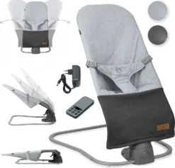 Babywippe Elektrisch Mit Musik Und Vibration Schaukel Hoehenverste MoMi BESS✔️Fernsteuerung ✔️12 Melodien ✔️Schaukeltim ✔️ Bis 9 Kg