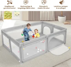COSTWAY Baby Laufstall Mit 50 Bällen & 2 Türen, Laufgitter Mit Atmungsaktivem Netz Und Reißverschluss, Krabbelgitter, Laufgitterzelt Für Säuglinge Und Kleinkinder (Grau) -Babyfreude Deutschland Verkaufs-Shop fd3366964c14216c2fc0378e3393d134