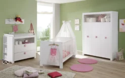 Babyzimmer Komplett Set Olivia Weiss 5-teilig Kleiderschrank Babybett Wickelkommode 2x Regal -Babyfreude Deutschland Verkaufs-Shop ff526e8ed8b6b2c11fa0c2251e7b9460